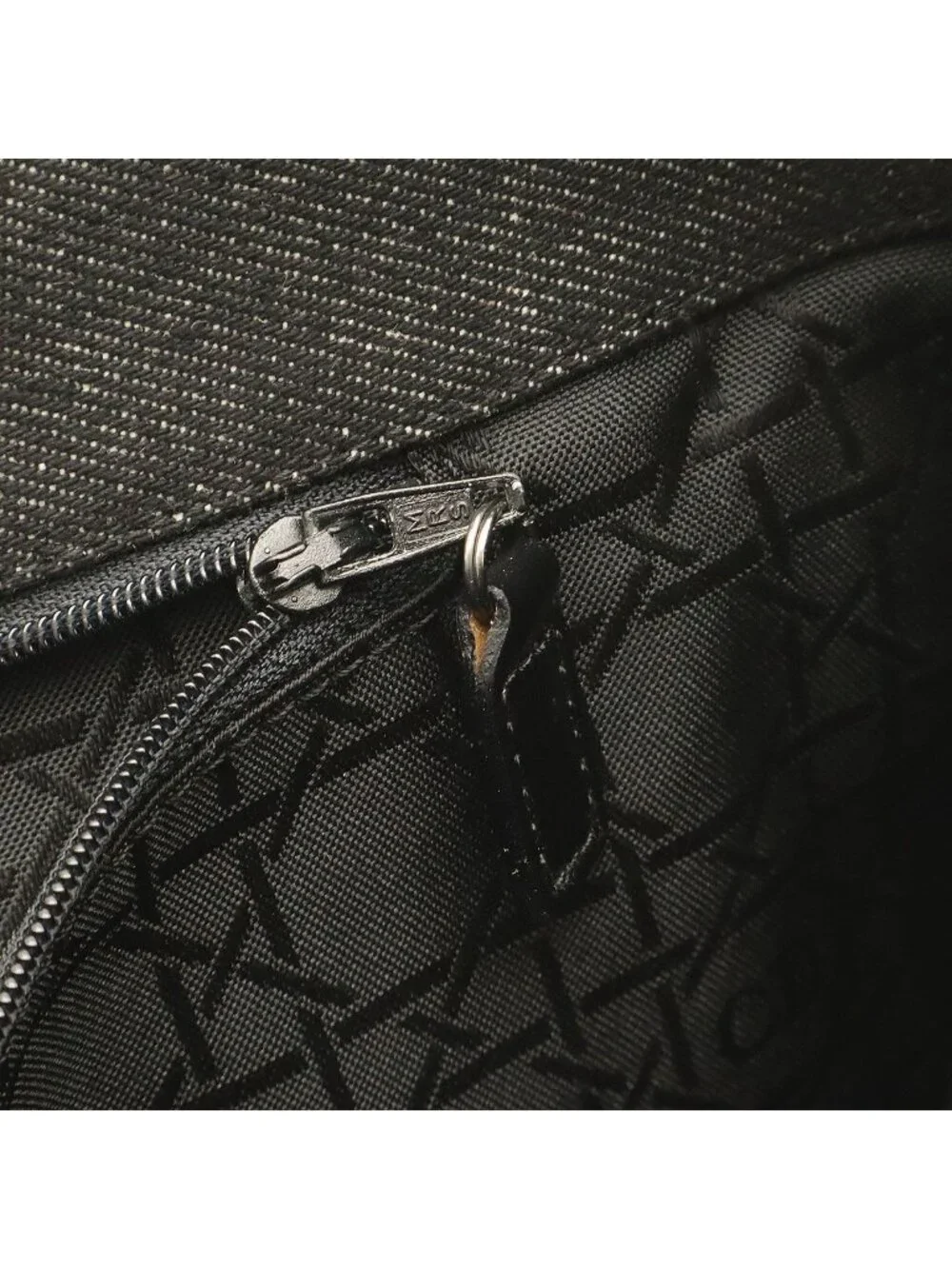 Dior Cannage Tote 2-Way Shoulder Bag Denim Black Silver